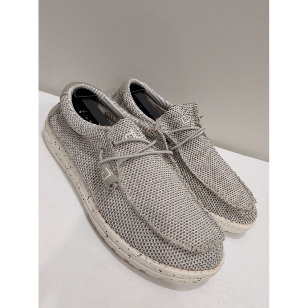 Hey Dude Wally Sox Shoes Mens Sz 7 Slip On Casual Comfort Round Toe Low Top Gray